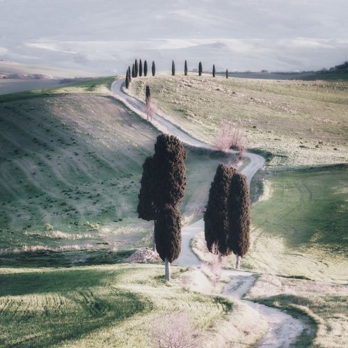 Idyllic Tuscan road from the Gladiator movie (studio 2) by Karim Carella