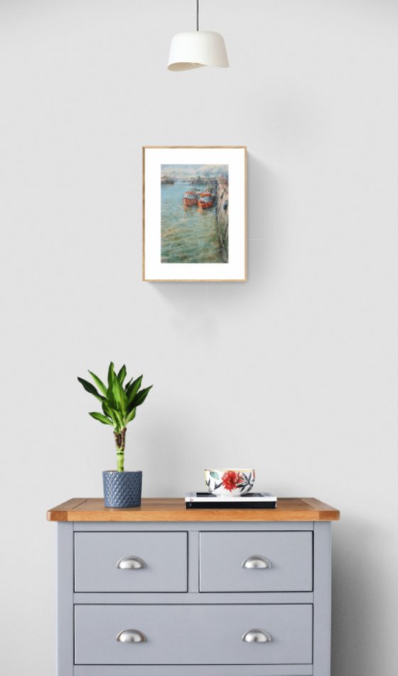 Red boats, Arbroath harbour