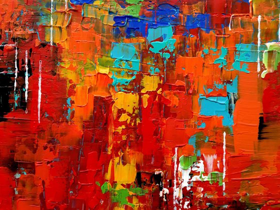 Forgotten Journey - XL LARGE,  Modern, Textured, Joyful,  Energetic,  Bold,  Colorful Painting - READY TO HANG!