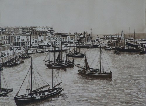 Fishing smacks Ramsgate Harbour by Philip Baker
