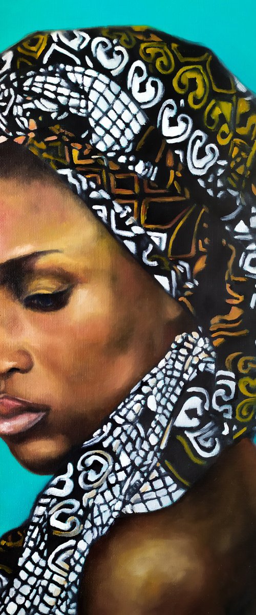 African woman with turban by Veronica Ciccarese