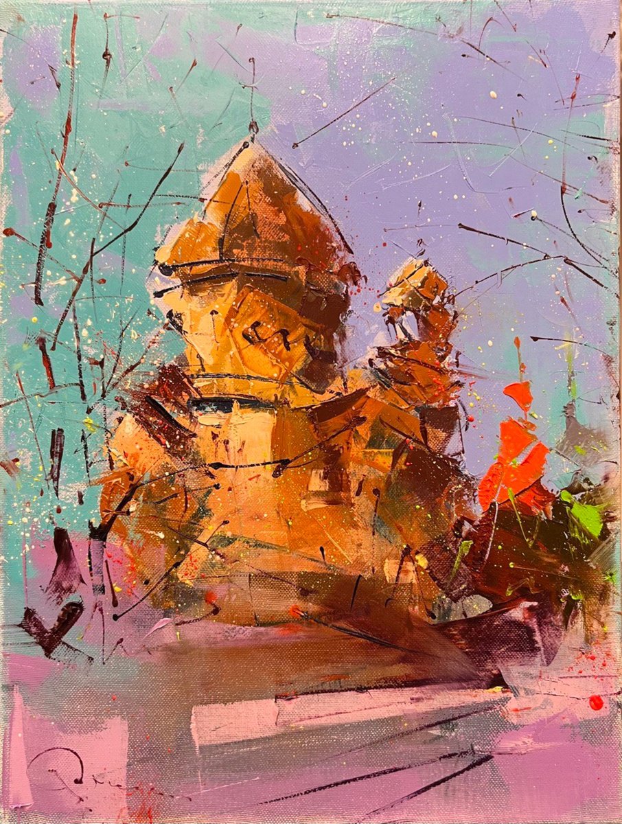 Cityscapes Oil Painting By Arman Allakhverdian, 12 X 16, Armenian Church, Original Artwork