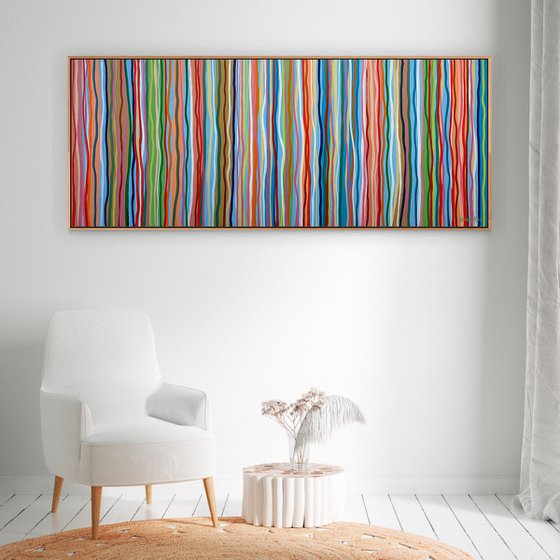 Funky Beat - Tasmanian Oak Frame - 155 x 64cm acrylic on canvas