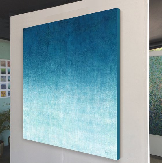 GRADUAL OCEAN mixed media on canvas 127 cm square