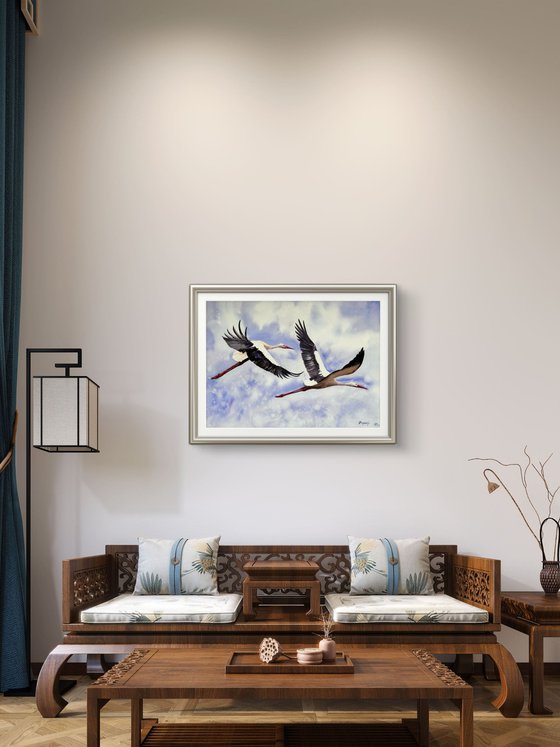 Strok Heron Wader Ardea Hern