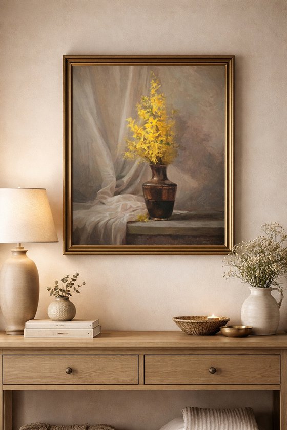 Yellow Flowers in a Vase