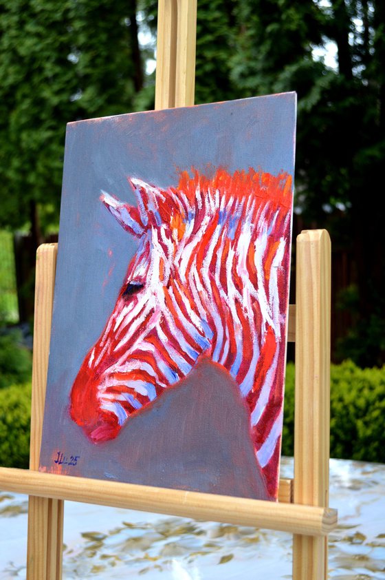Zebra in red