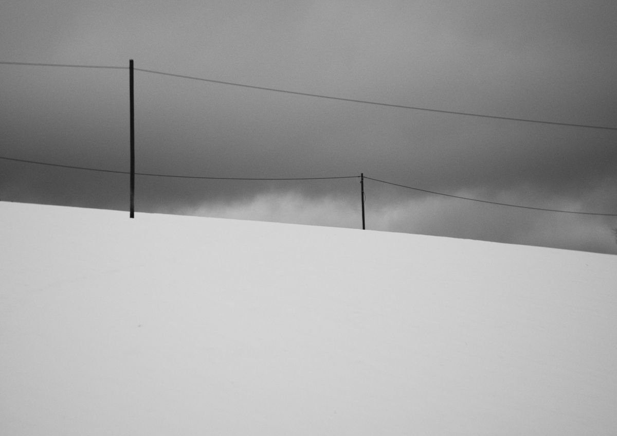 Power Lines in the Snow by Charles Brabin