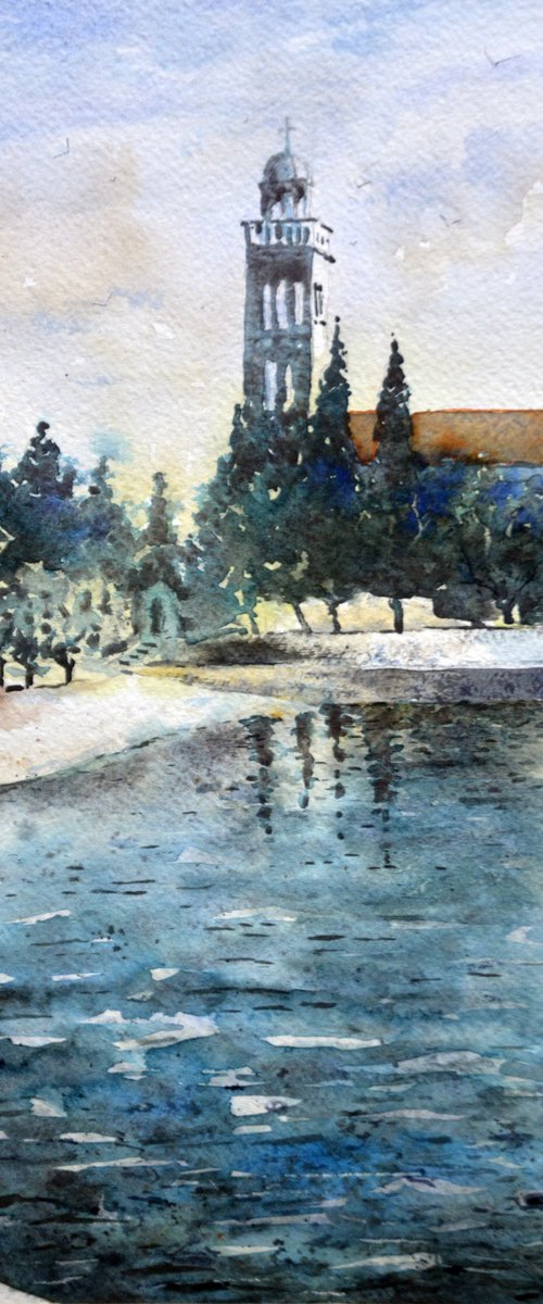 Island Hvar 25x36 cm 2025 by Nenad Kojić watercolorist