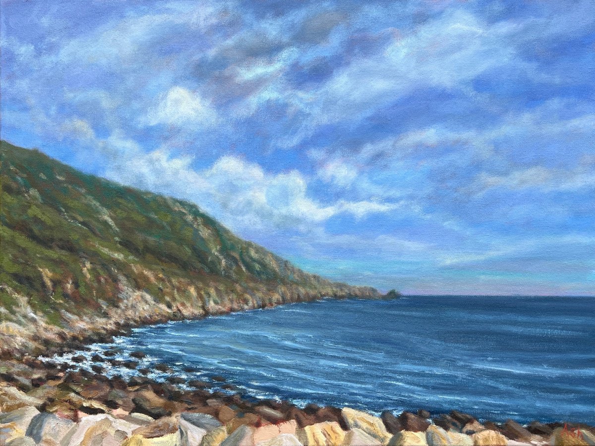 Impressionistic Landscape Oil Painting By Ashley Baldwin-Smith, 24 X 18, Lamorna, Original Artwork