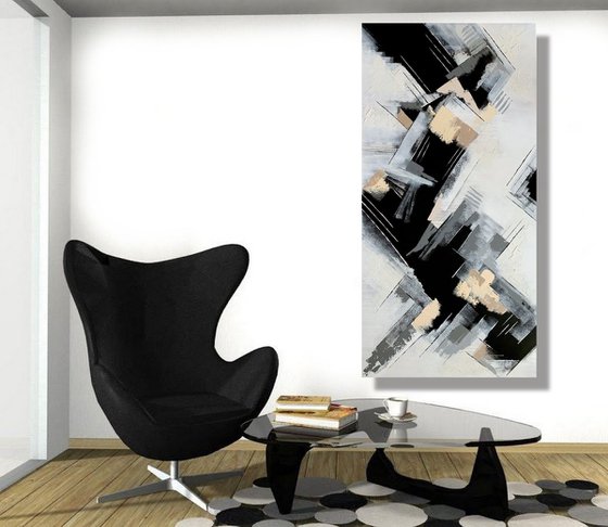 Days Like These - Large abstract art – Black & White Art - Expressions of energy and light.