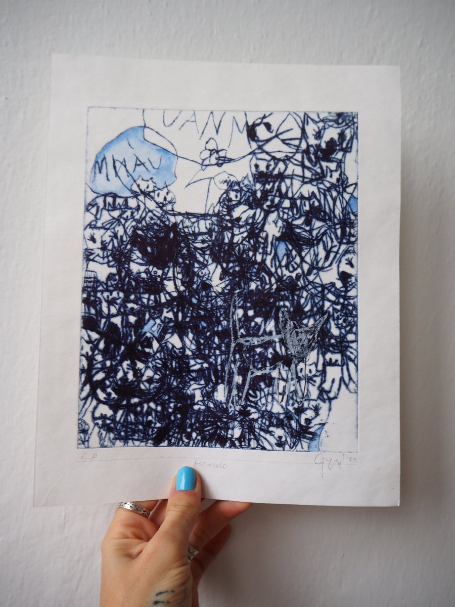 Expressive Animal Limited Edition Print By Cynthia Gregorova, 6 X 8, Priveselo Iv (Too Fun To Handle Iii), Original Artwork