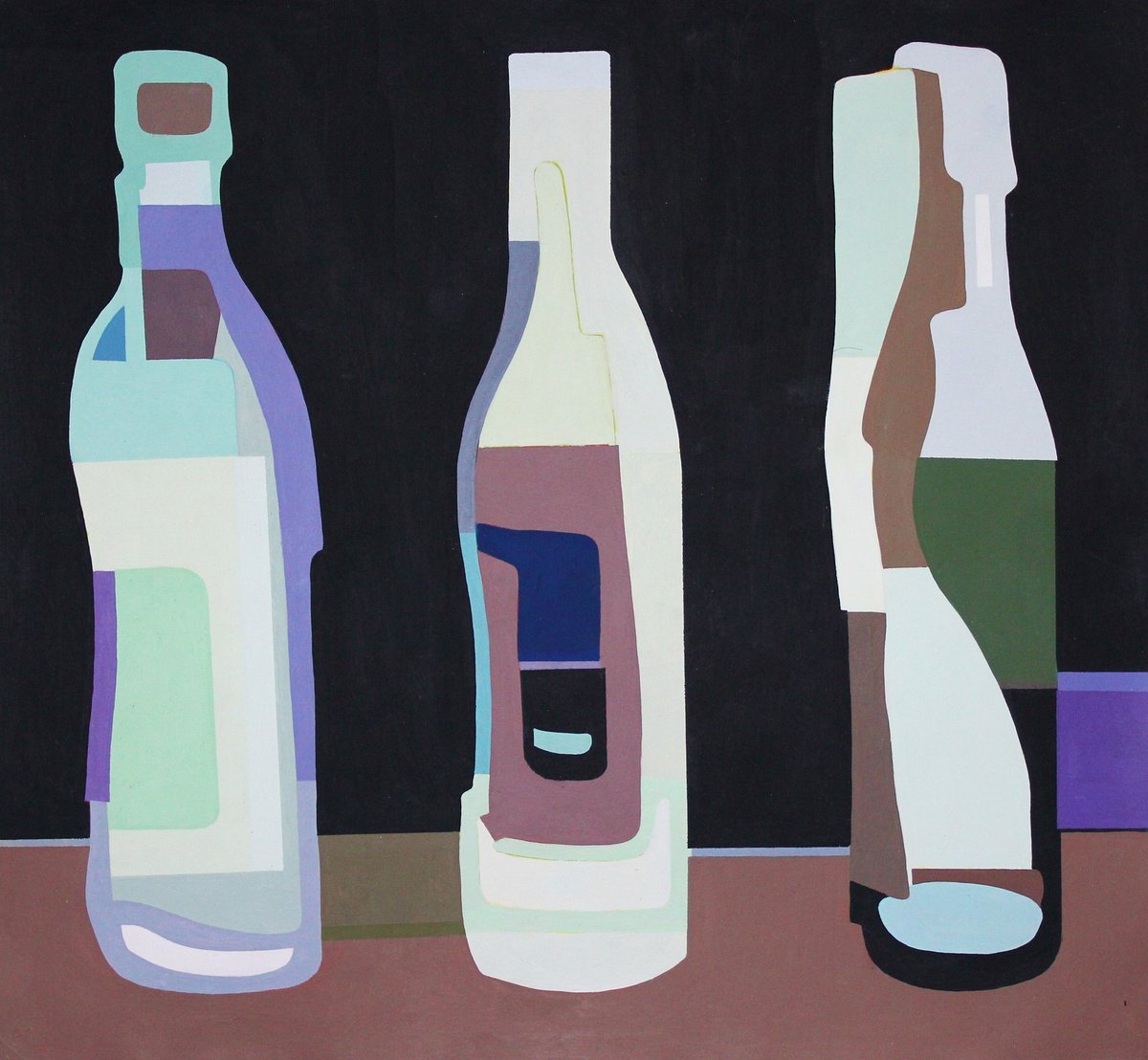 Impressionistic Still Life Acrylic Painting By Vast Swamp, 15 X 14", Bar, Original Artwork