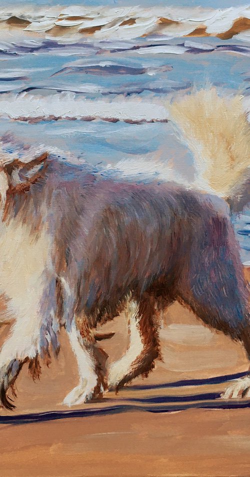 Dog at the sea 6 by Elena Sokolova