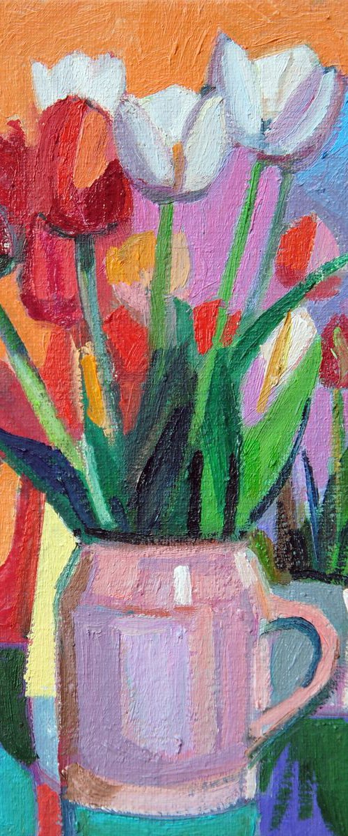 Tulips / 16.3 X 11.4 cm by Maja Đokić Mihajlović