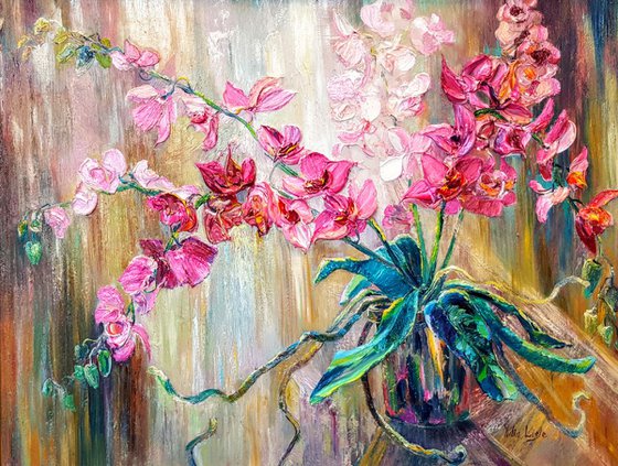 When you have a dream. Orchid, oil paintng.