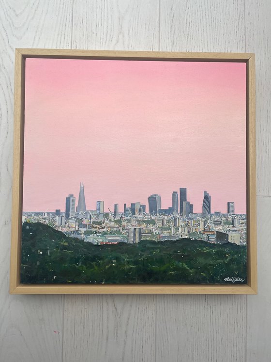 Pink London Skyline