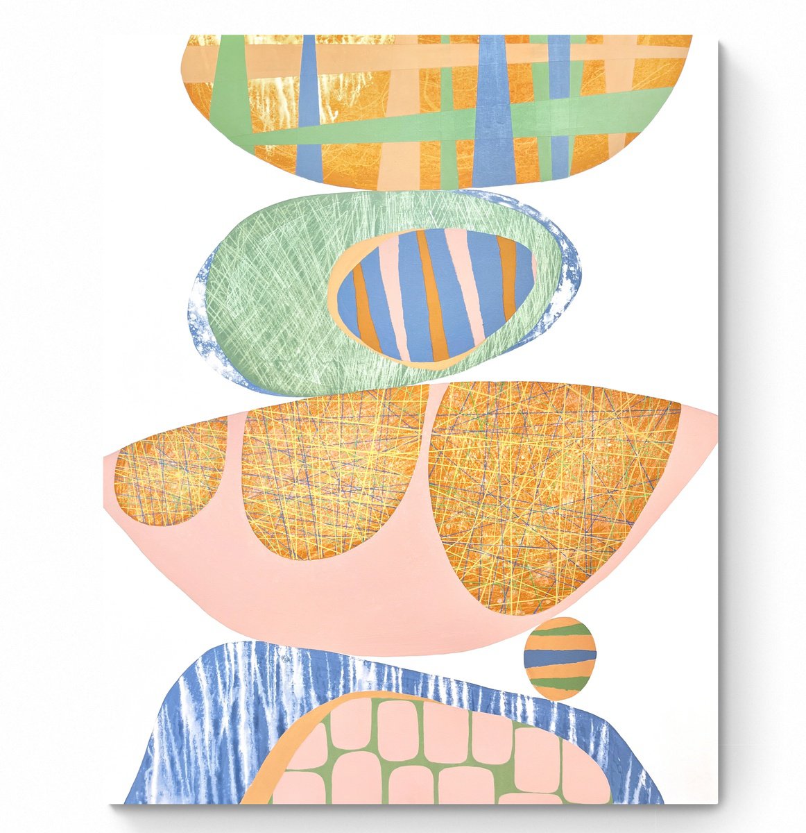 Abstract Acrylic Painting By Cristina Dalla Valentina, 31 X 39, Equilibrium 1, Original Artwork