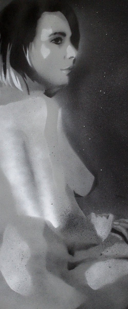 Sly girl 2 (on a box canvas). by Juan Sly