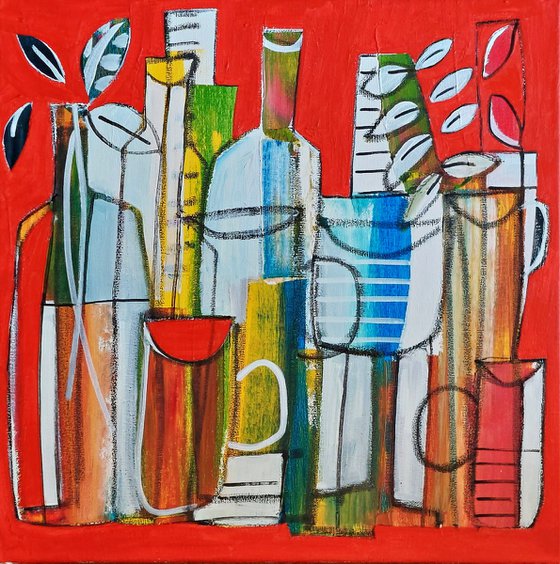 Still Life with Bottles VII