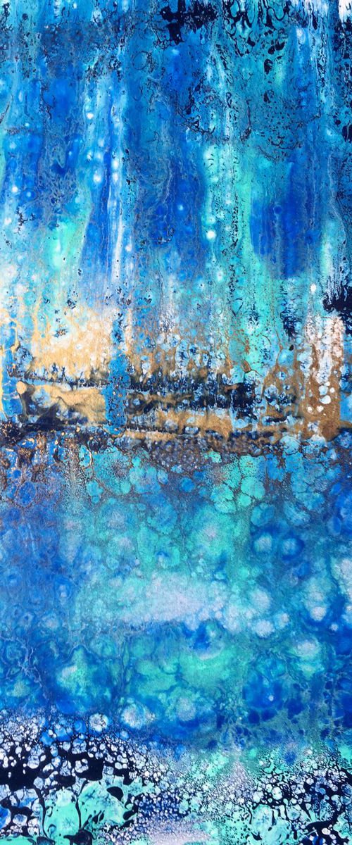 Metallic Abstract. 'Blue and gold' by Ruth Searle