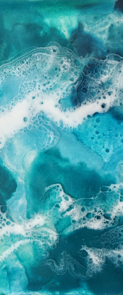 Turquoise sea - original seascape artwork by Delnara El