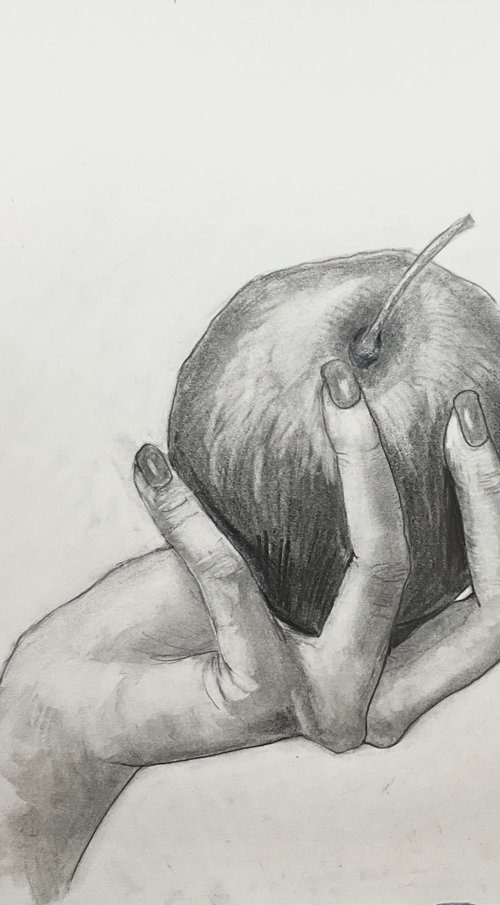 Hand and Apple by katy hawk