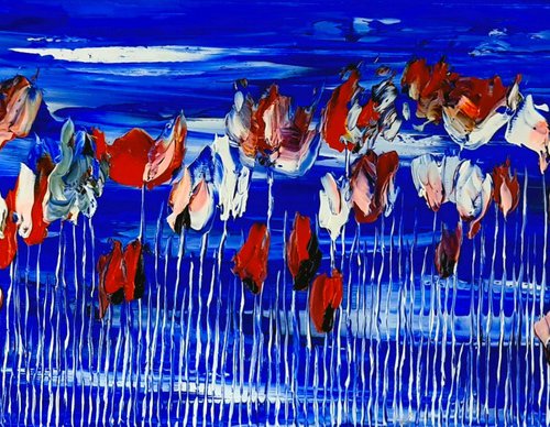 Poppies On Blue Sky 2 by Daniel Urbaník