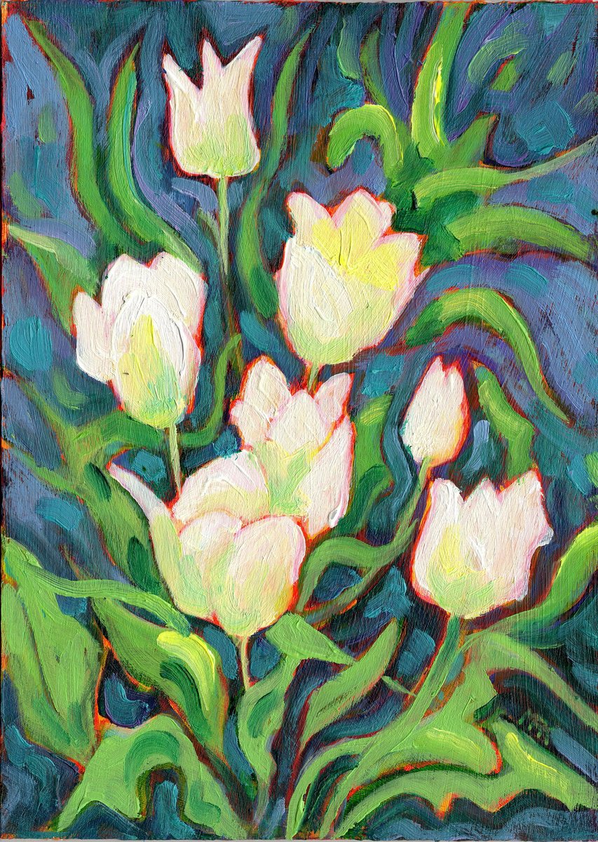 White Tulips by Mary Kemp
