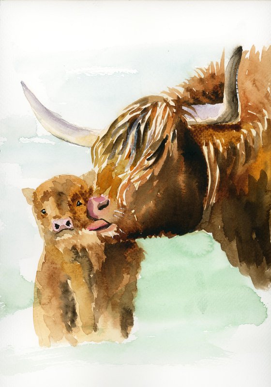 Cow with a calf
