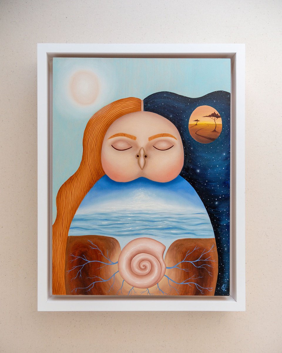 Surrealistic Landscape Oil Painting By Eve Devore, 11 X 14, The Night Is Full Of Stars, Original Artwork