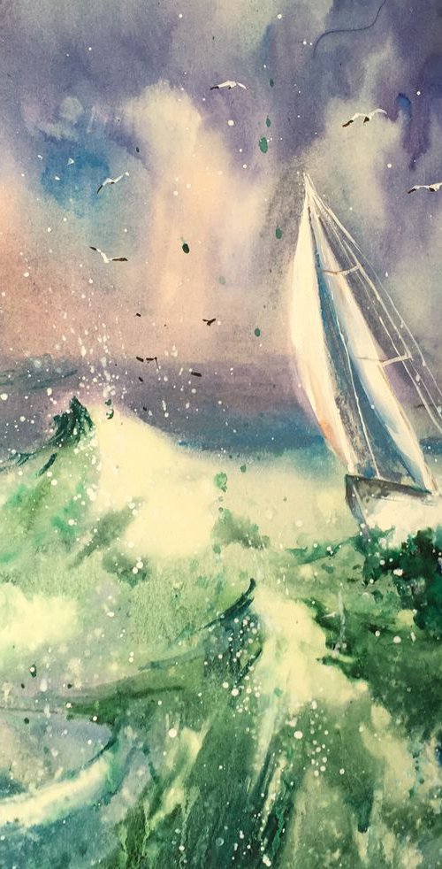 Sold "Sea storm scene" by Iulia Carchelan