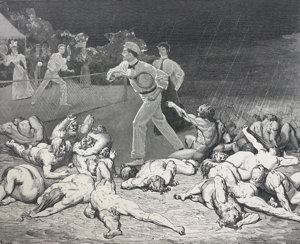 Surrealistic Collage , Tennis Hell By Tudor Evans, 9 X 7, Artwork For Sale On Artfinder