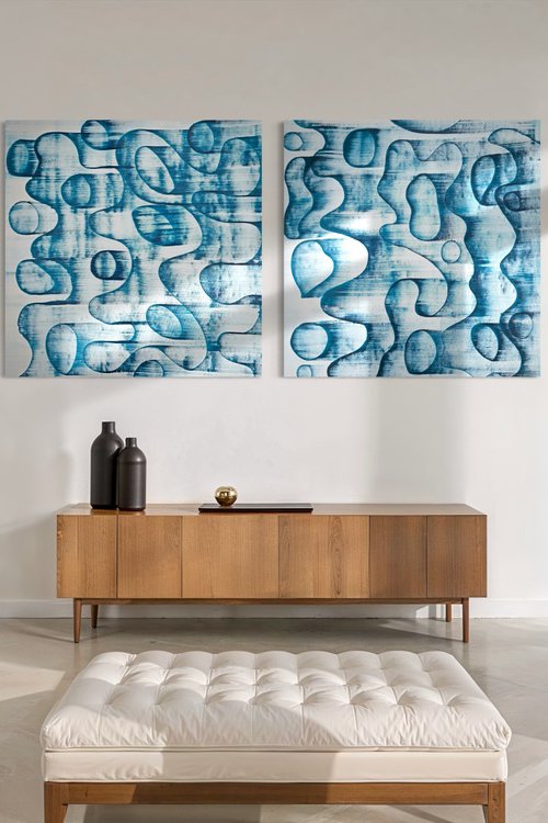 Drifting clouds diptych by Sumit Mehndiratta
