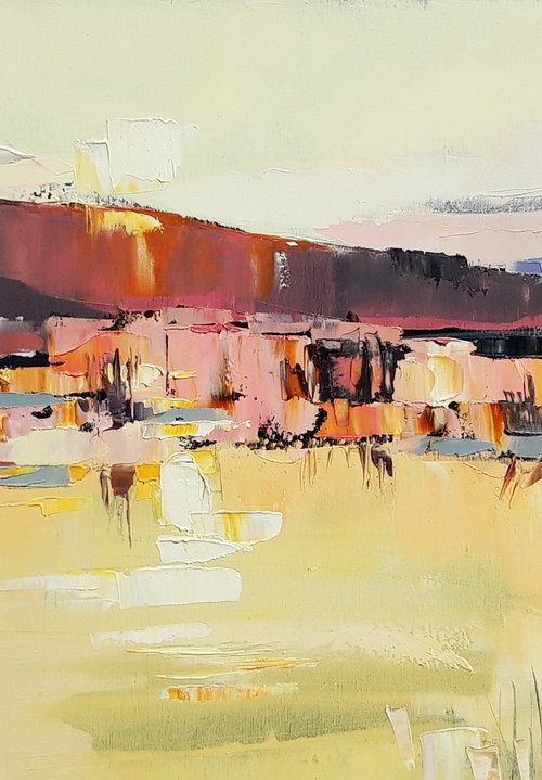 Sunset on the lake . by Lesya Ros