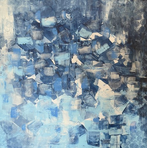 Abstraction in Blue and White by Juan Jose Garay