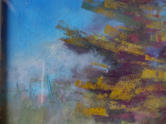 Flower Meadow 2 (2018) Original pastel painting | Hand-painted Art Small Artist | Mediterranean Europe Impressionistic