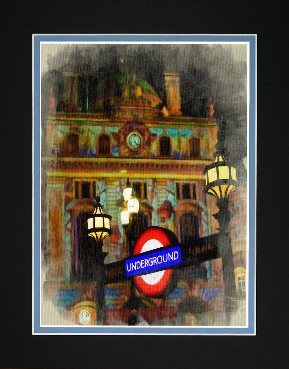 London by night aged modern photo. by Robin Clarke
