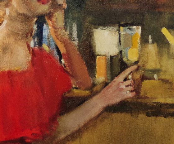 Girl with a Glass of Champagne