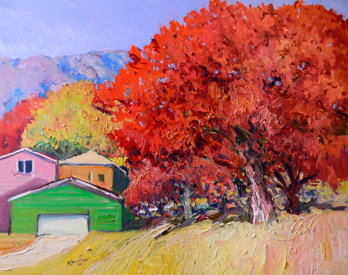 Autumn In Suburbs By Suren Nersisyan, 30 X 24, Artwork For Sale On Artfinder