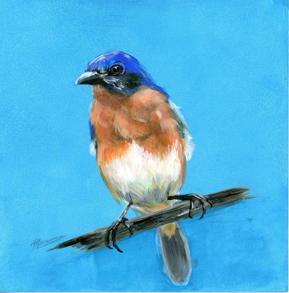 Bluebird - Original Acrylic Painting by Olga Shefranov (Tchefranova)