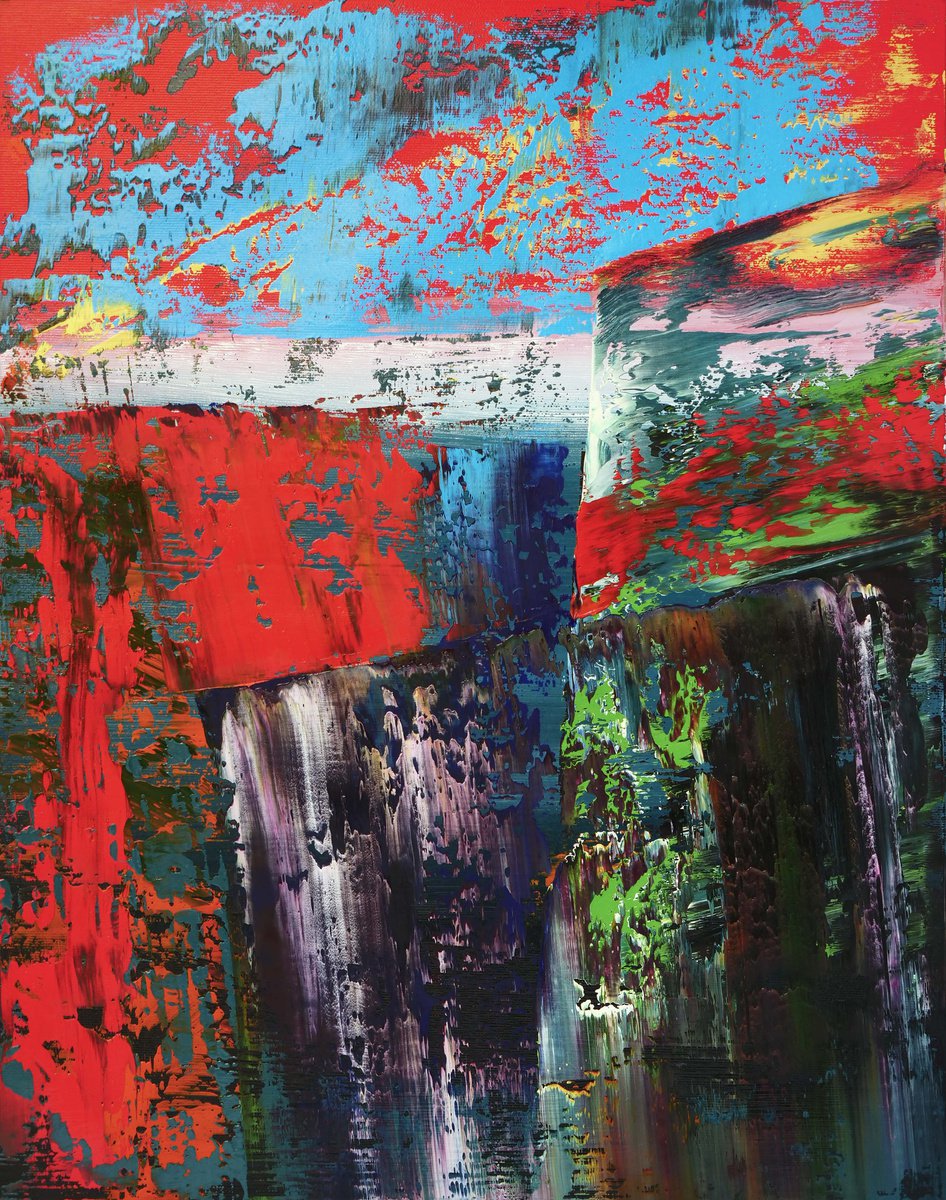 Abstract Oil Painting By Vadim Shamanov, 16 X 20", Distortion Of Time, Original Artwork