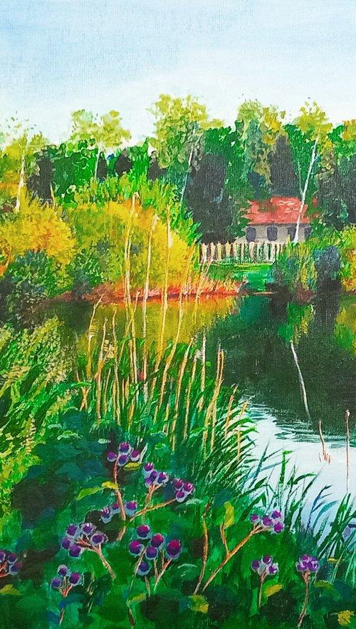 Village pond in late summer by Liubov Samoilova