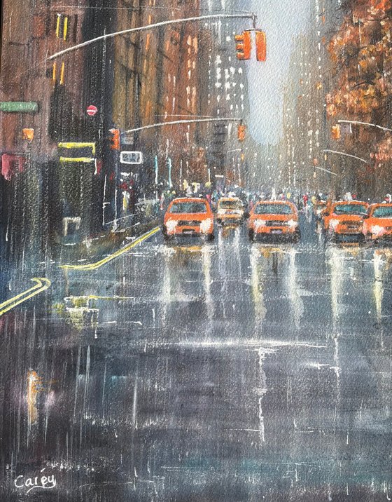 New York in the rain