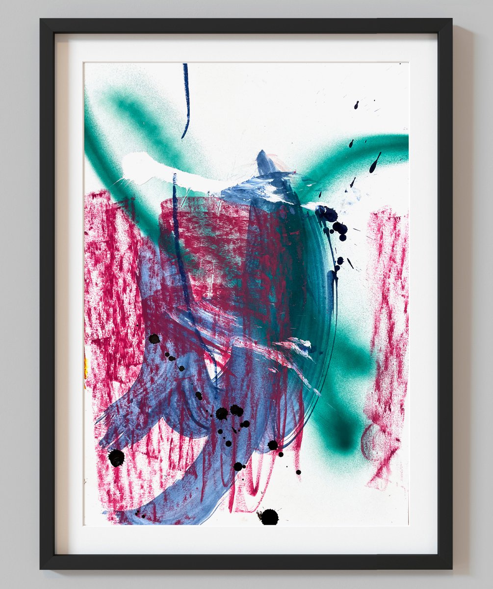 Abstract Painting By Evgenia Makarova, 12 X 17, Abstract Composition N 113, Original Artwork