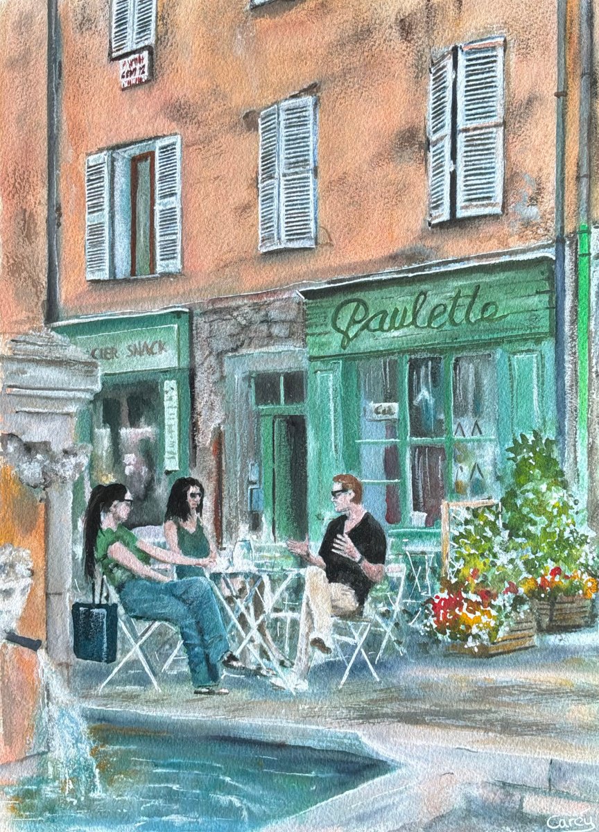 Photorealistic Watercolour , Cotignac France By Darren Carey, 11 X 15, Artwork For Sale On Artfinder