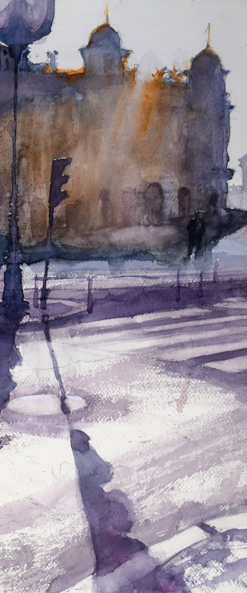 Sunset (Zagreb) by Goran Žigolić Watercolors