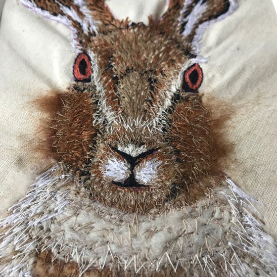 Hare textile wall art