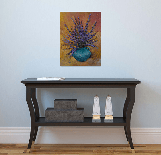 Lavender and Turquoise Vase