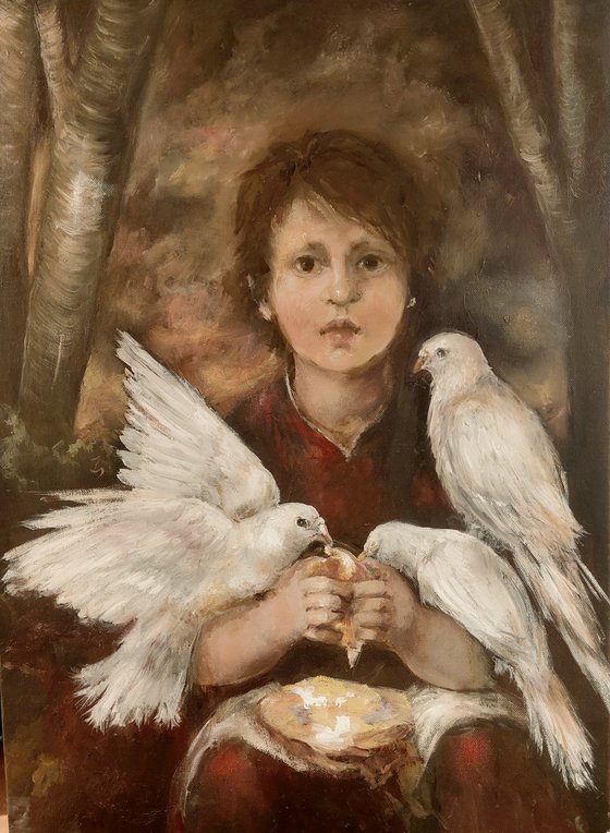 Boy with Doves